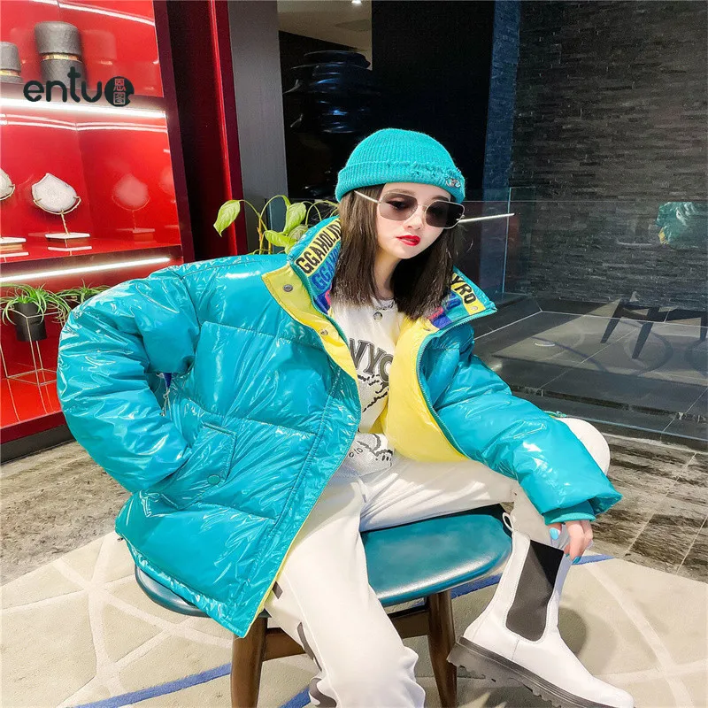 

2021 fashion ladies bright color jacket women winter jacket down jacket zipper jacket parent-child