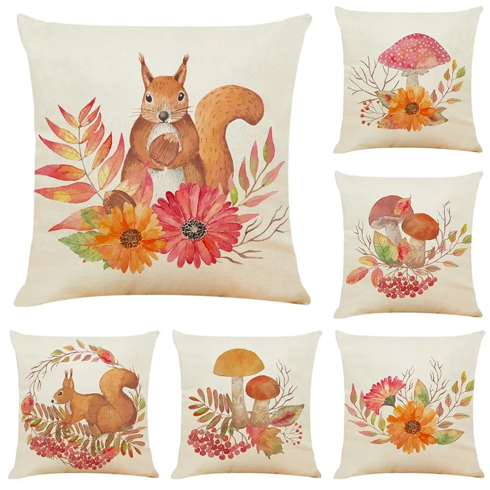 Zeroomade хлопковые Льняные Наволочки с рисунком лесной белки домашние декоративные