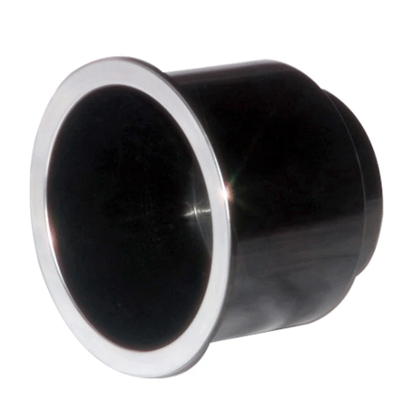

Black Recessed Drop in Plastic Cup Drink Can Holder with Drain for Boat Car Marine Rv - Black