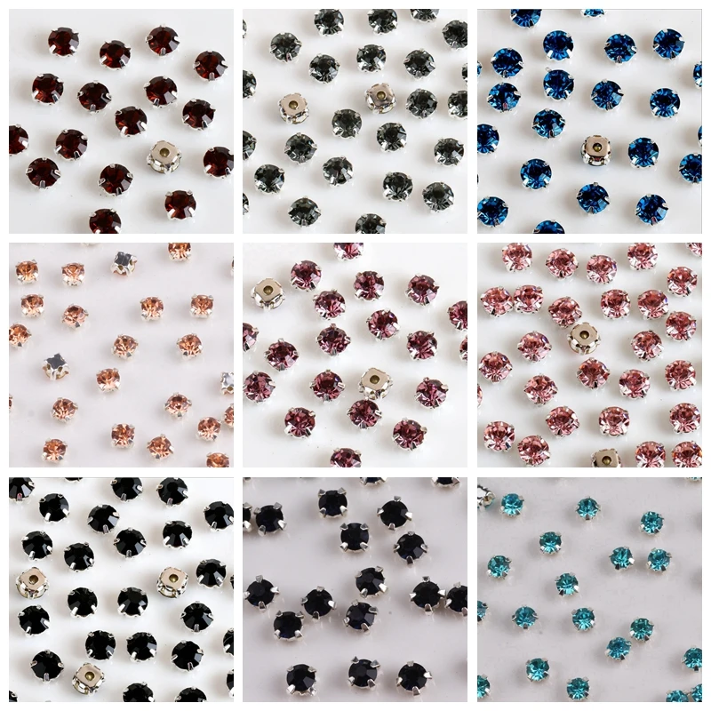 Пришивные стразы Prajna с плоским основанием кристаллами в виде когтей прозрачные