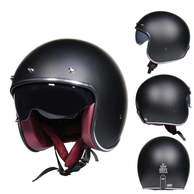 Мотоциклетный шлем высокого качества с открытым лицом в стиле кафе гоночного