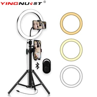 led ring light 5600k 10inch 26cm lamp dimmable photography studio video with 150cm tripod selfie stickusb plug phone holder