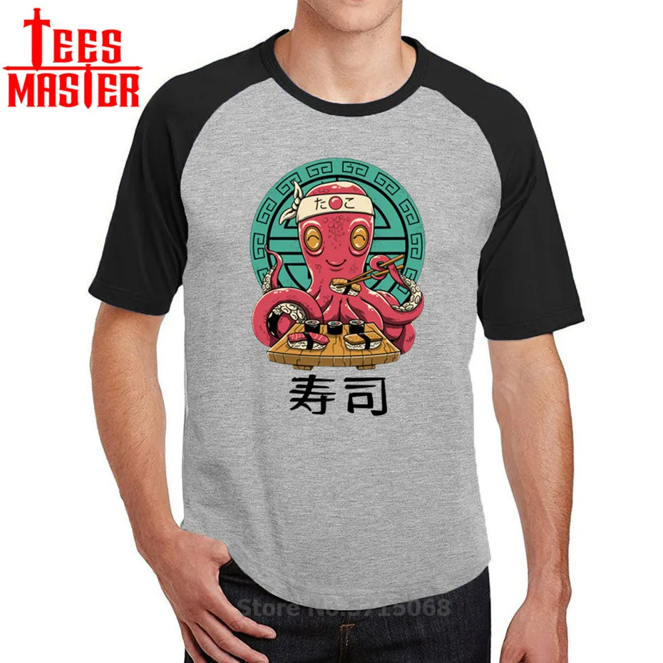 2020 новейшая Мужская забавная футболка Octo суши бар кавайная в японском стиле