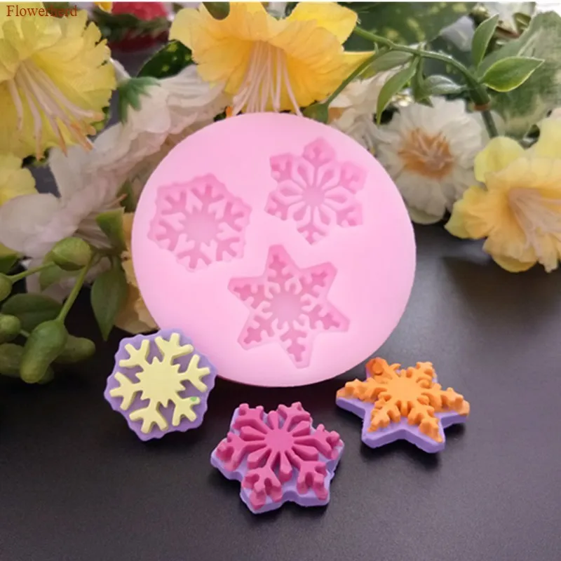 Силиконовая форма для мыла в форме рождественской Снежинки 3D сделай сам шоколада