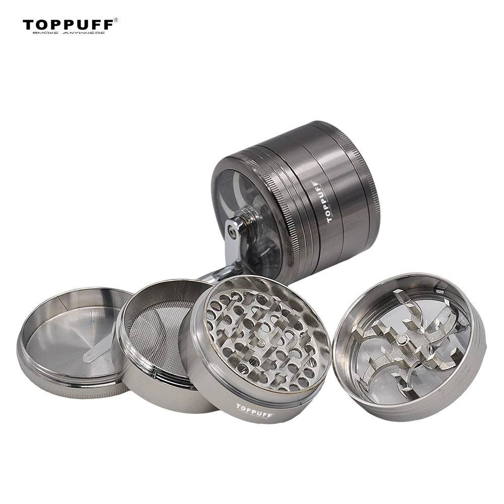 Алюминиевый травяной табачный точильный станок 63 мм 4 слоя травы рукоятка