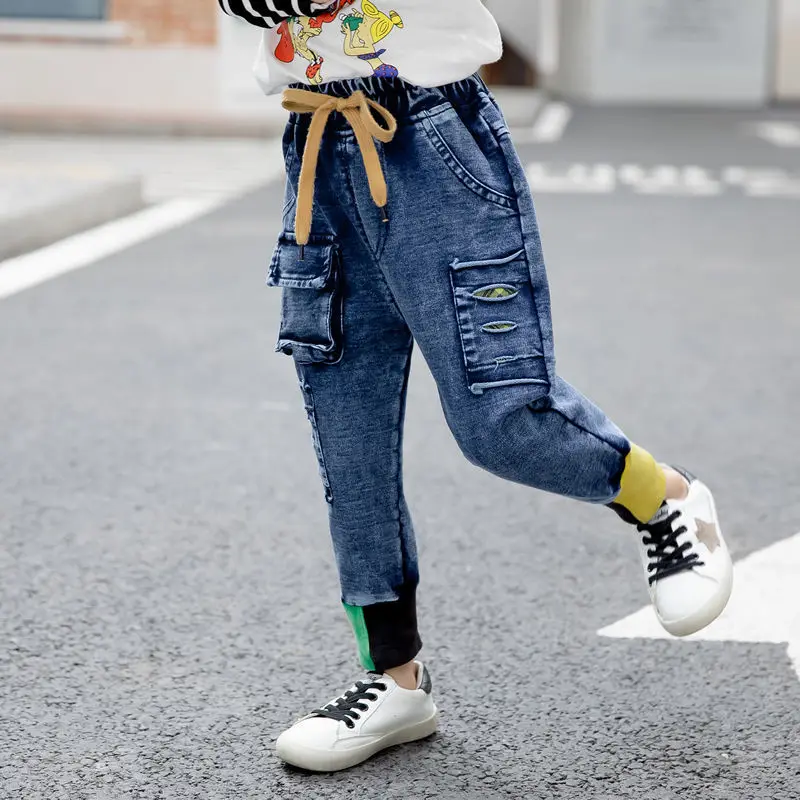 

Jeans Pant for Girls Spring 2021 Children Girls Denim Trousers Fashion Loose Cowboy Pants Autumn New Fashion Clothes 2-8 Years