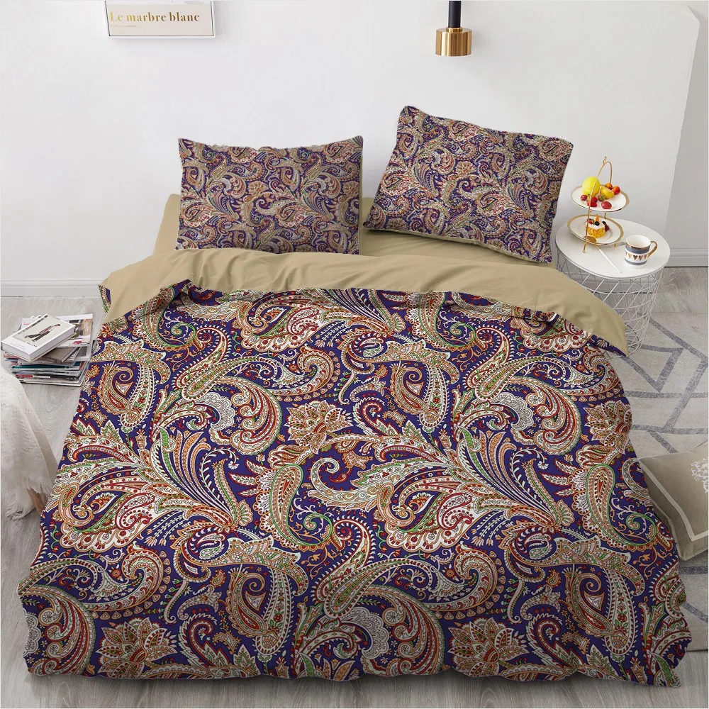 

3D Custom Design Camel Quilt Cover Sets Vintage Comforther Cases Pillow Cover 200*230cm Full Twin Double Size Paisley Bedclothes