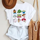 Футболка женская с коротким рукавом и круглым вырезом, Повседневная Свободная Милая мультяшная одежда, уличная одежда, лето