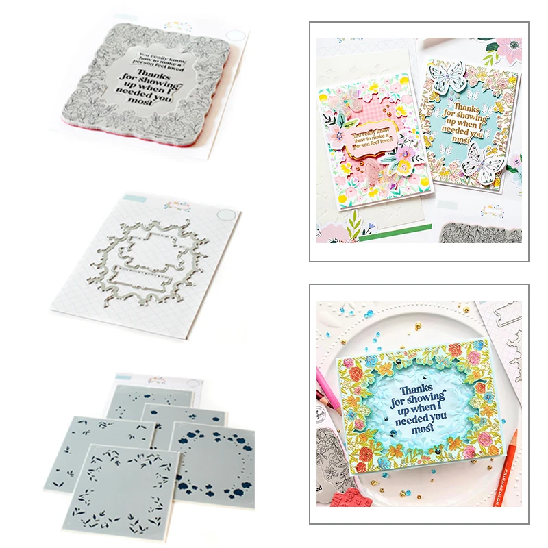 Новинка 2021 трафарет с рисунком счастливого цветения прозрачные штампы наборы