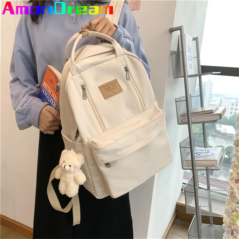 

Повседневный Рюкзак в японском стиле, водонепроницаемый школьный ранец для студентов, нейлоновая вместительная сумка для девочек-подростк...