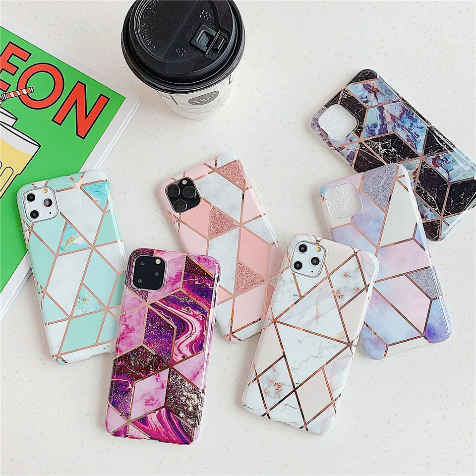 Синий розовый мраморный чехол для телефона Coque Funda Apple iphone 10 Xs max s XR X 8 7 plus 6 6s 11 pro |