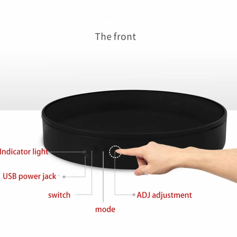

20cm 360 Degree 5V Electric Auto-Rotation Photography Rotating Jewelry Display Stand (Black mirror)