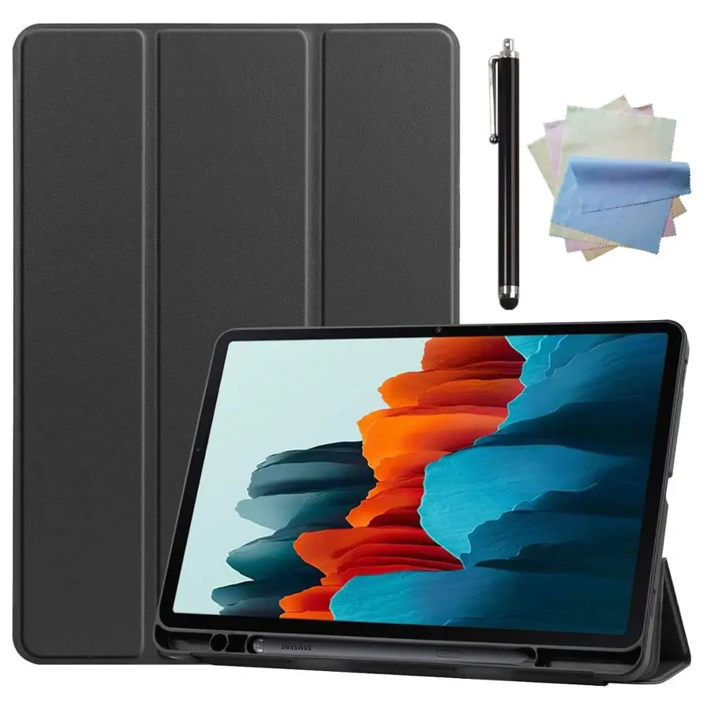 Для Samsung Galaxy Tab S7 11 дюймов Чехол 2020 с S держателем ручки тонкий легкий трифолд Стенд