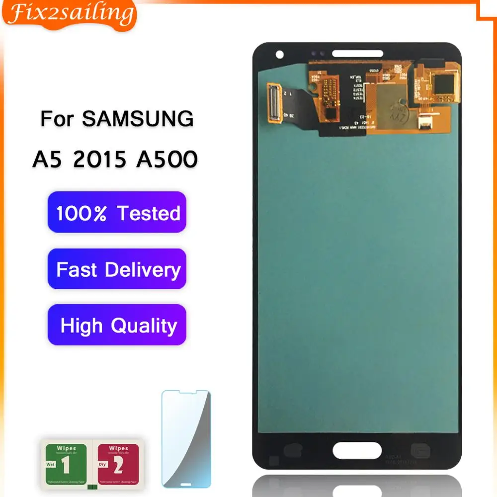 Супер AMOLED ЖК-дисплей для Samsung Galaxy A5 2015 A500 кодирующий преобразователь сенсорного