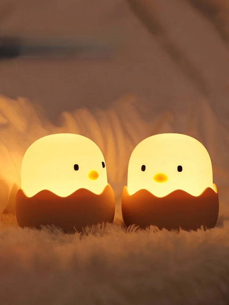 

Led Children Night Light For Kids Soft Silicone USB Rechargeable Bedroom Decor Gift Animal Chick Touch Night Lamp MOONSHADOW