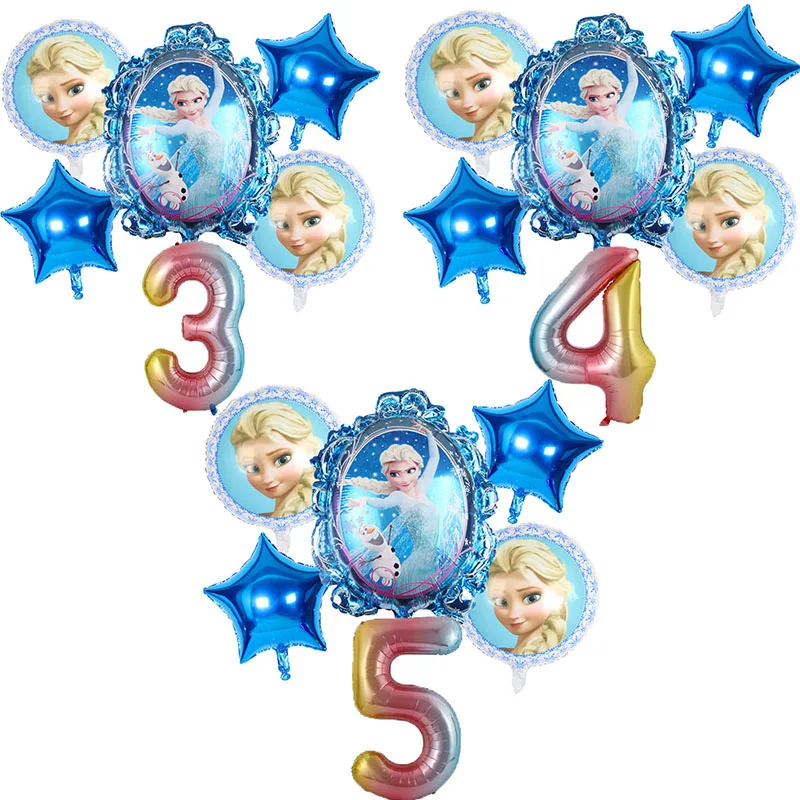 

1set Frozen Elsa Anna Princess Theme Double-sides Balloons Baby Shower Kids Birthday Party Decorations Supplies Kid Favor Gifts