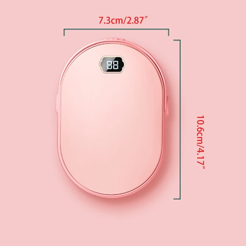 10000mAh USB Rechargeable Electric Hand Warmer Winter Double-Side Heating Mini 5V Long- Pocket Power Bank 2 In 1