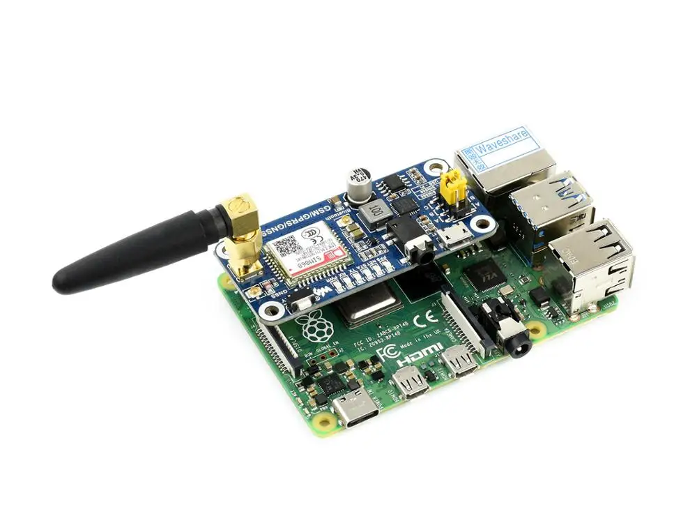 Шляпа GSM / GPRS/ GNSS/ Bluetooth для Raspberry Pi 3 0 поддержка SMS телефонных звонков GPRS DTMF HTTP FTP MMS