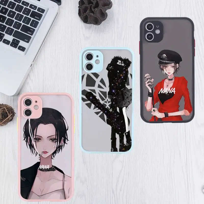

Oosaki Nana Sexy amine Phone Case For iPhone 12 11 Mini Pro XR XS Max 7 8 Plus X Matte transparent Pink Back Cover