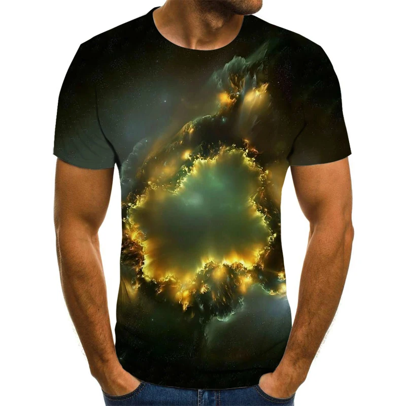 

Funny men's T-shirts men's casual starry sky tops summer 3DT-Shirts fashion O-neck shirts plus size streetwear