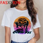 Крутая забавная мультяшная футболка Cobra Kai, женская летняя футболка в стиле Харадзюку с коротким рукавом, Повседневная футболка с графическим аниме, Топ в стиле хип-хоп