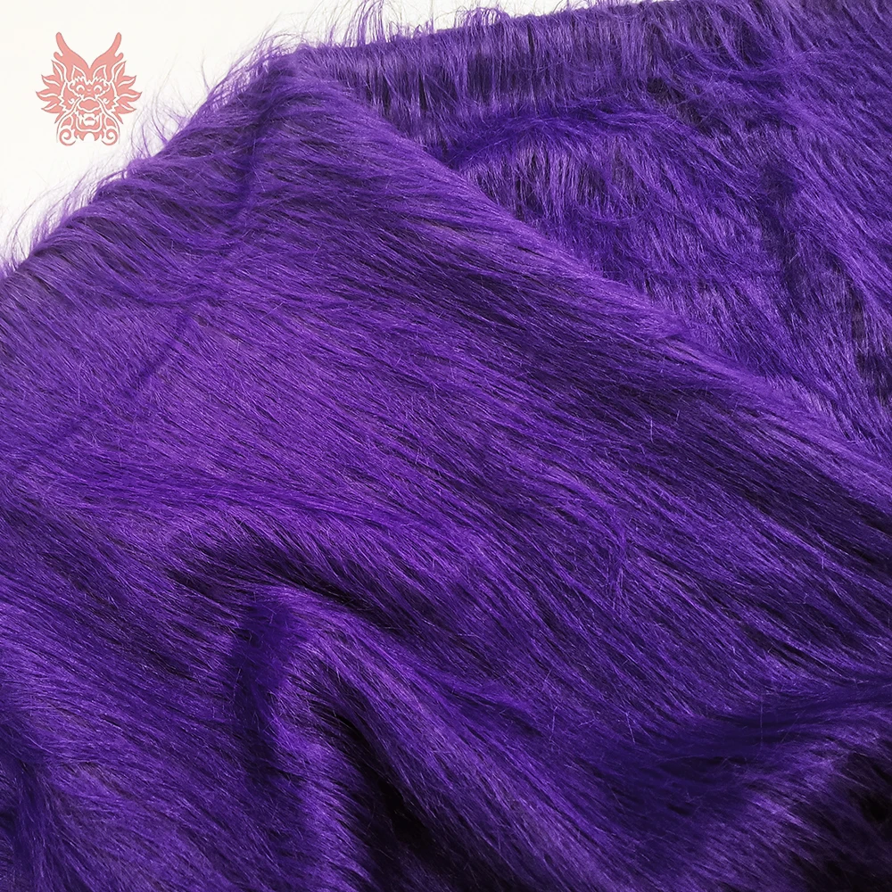 Luxury purple 9cm plush faux fur fabric for winter coat vest stage cosplay decor long fur fabric tissue DIY 150*50cm 1pc SP5419