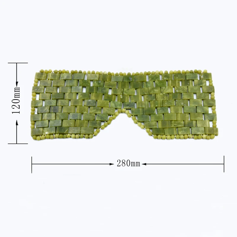 Натуральная Зеленая Нефритовая маска для глаз массажер лица лечебный камень