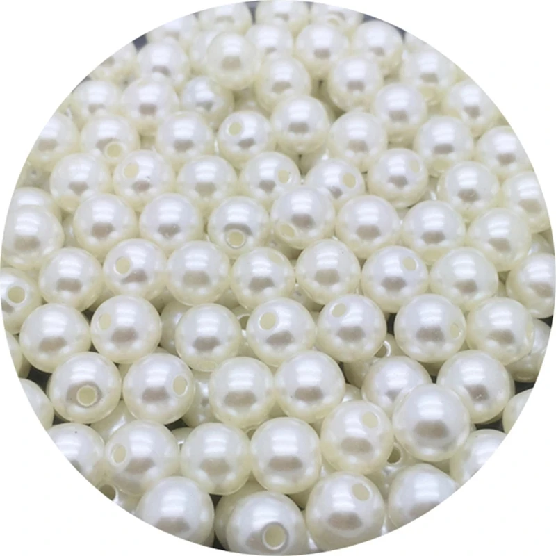 Круглые акриловые бусины с имитацией жемчуга 4/6/8/10 мм для самостоятельного