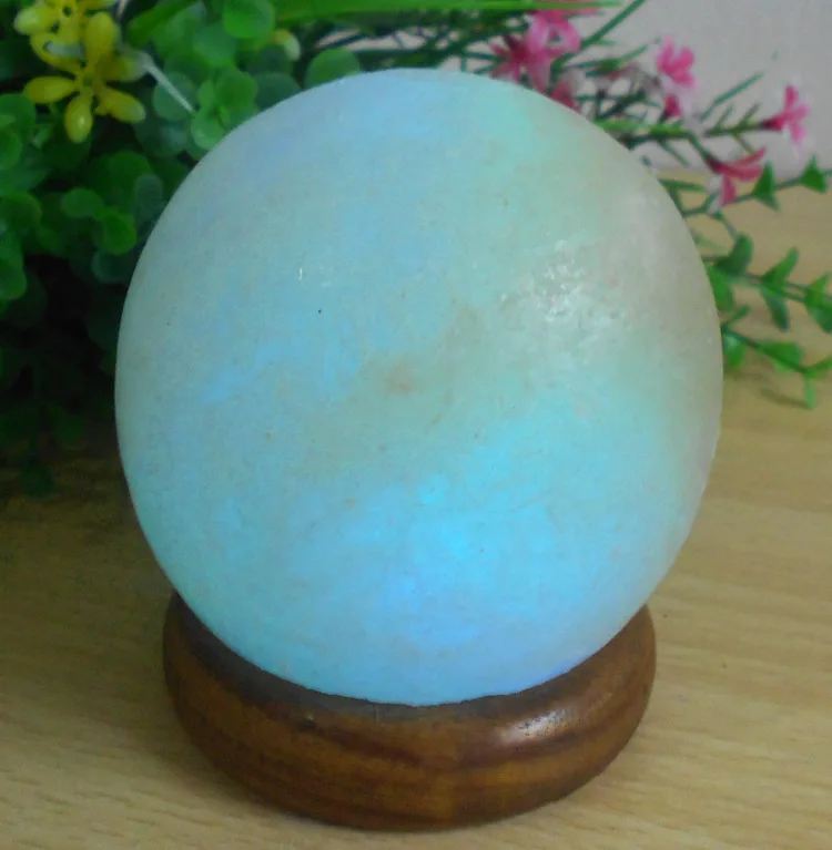 Ночник с питанием от USB сферическая соляная лампа на деревянной основе