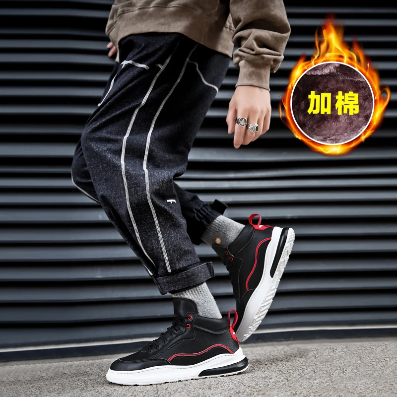 красовки обувь мужская зимняя Теплые белые кроссовки для мужчин меховые