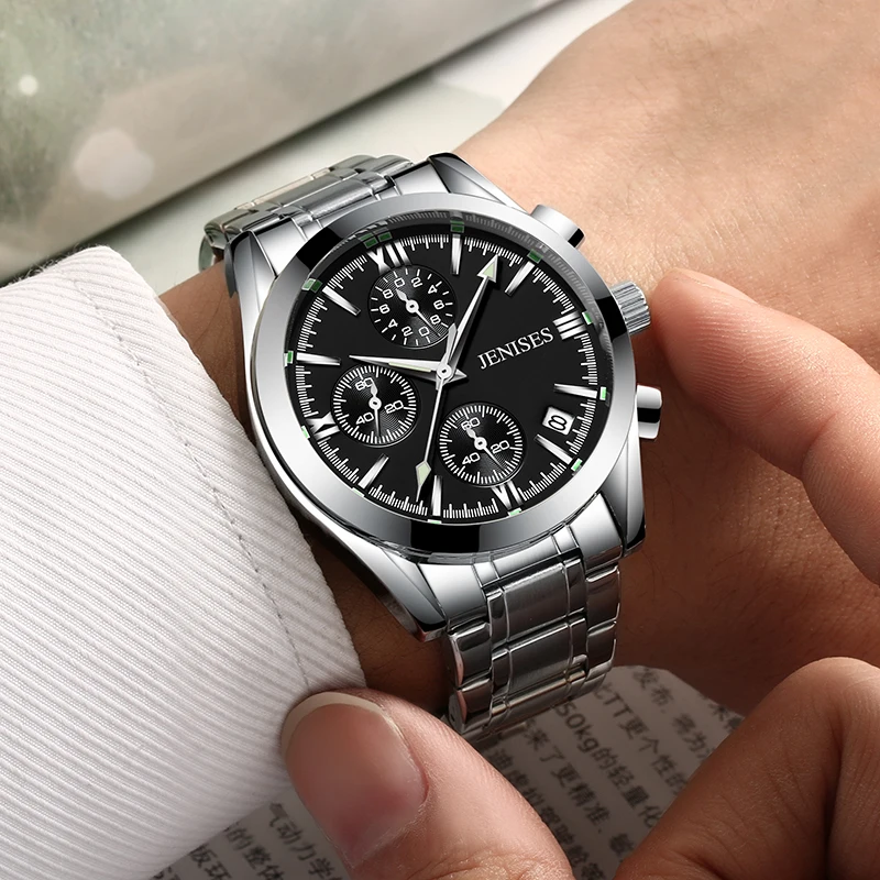 

FASHION MENS CHRONOGRAPH WATCH BUSINESS MEN WATCHES TOP BRAND LUXURY GOLD FULL STEEL MALE QUARTZ WATERPROOF SPORTS WRISTWATCHES