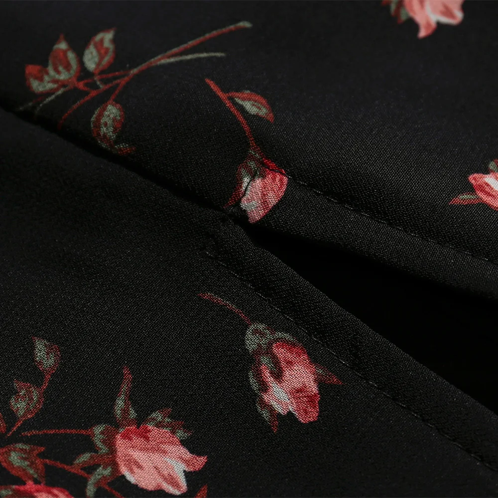 

Women Skirt Fashion Elegant Vintage Black Floral Skirts Womens 2020 New High Waist Midi Skirt Sexy Side High Slit Woman Skirts