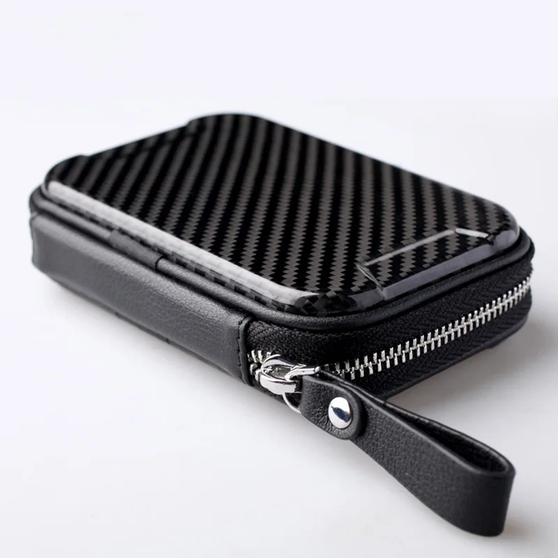 Модный многофункциональный чехол кошелек из углеродного волокна для банковских