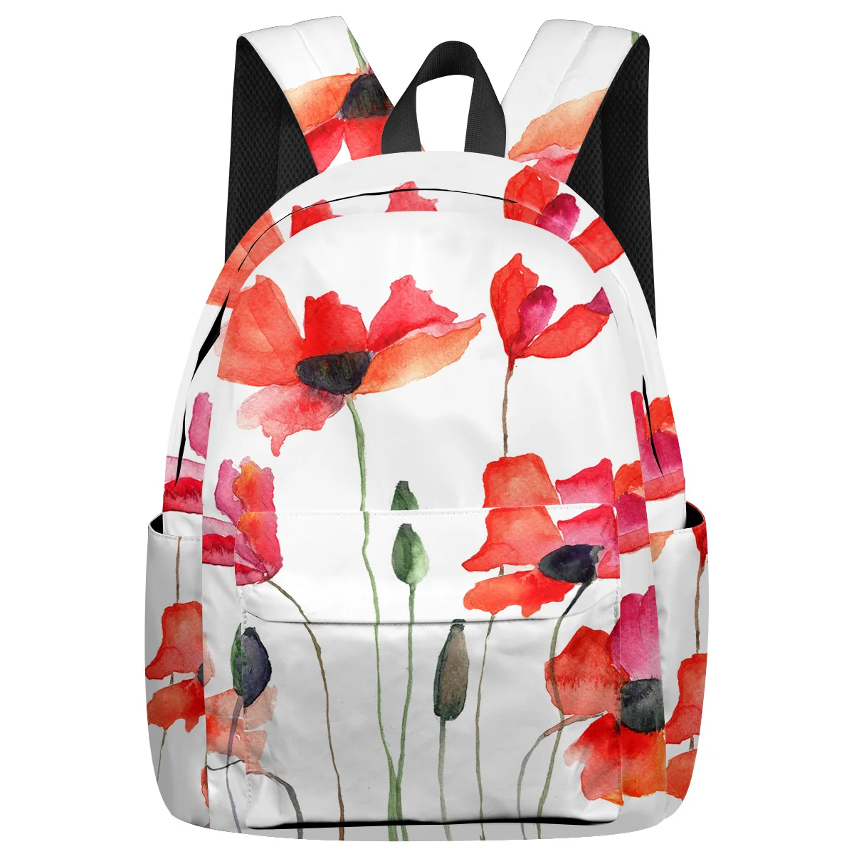 Рюкзак с цветами мака для женщин рюкзаки карманами путешествий вместительные