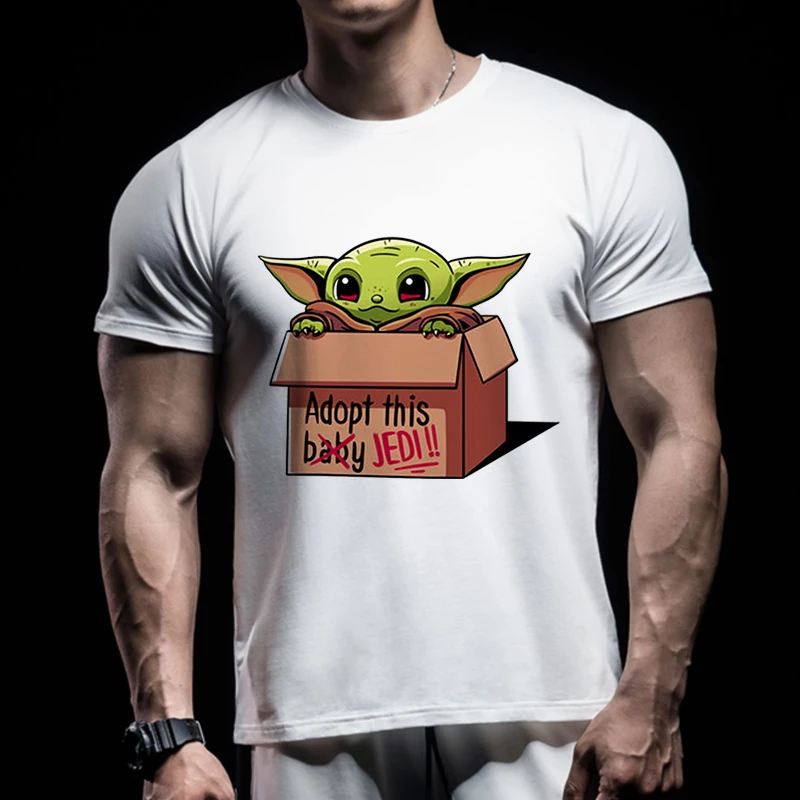 Лето 2020 новая мужская Милая футболка с принтом Звездные войны 9 йода мандалорский