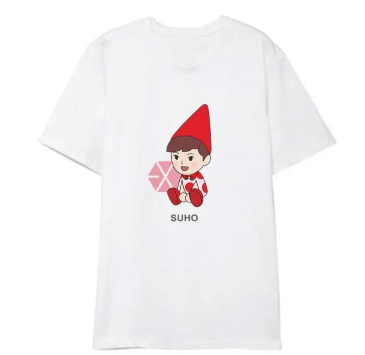 Exo concert same member/футболка с короткими рукавами и круглым вырезом изображением