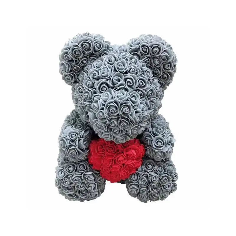 

38cm Foam Rose Flower Cute Bear Doll Wedding Home Decorations Birthday Valentine's Day Gift