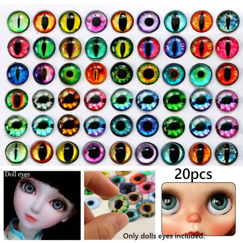 

20pcs Hot Animal Funny Toy Dinosaur Eyeballs DIY Crafts Glass Dolls Eyes Time Gem