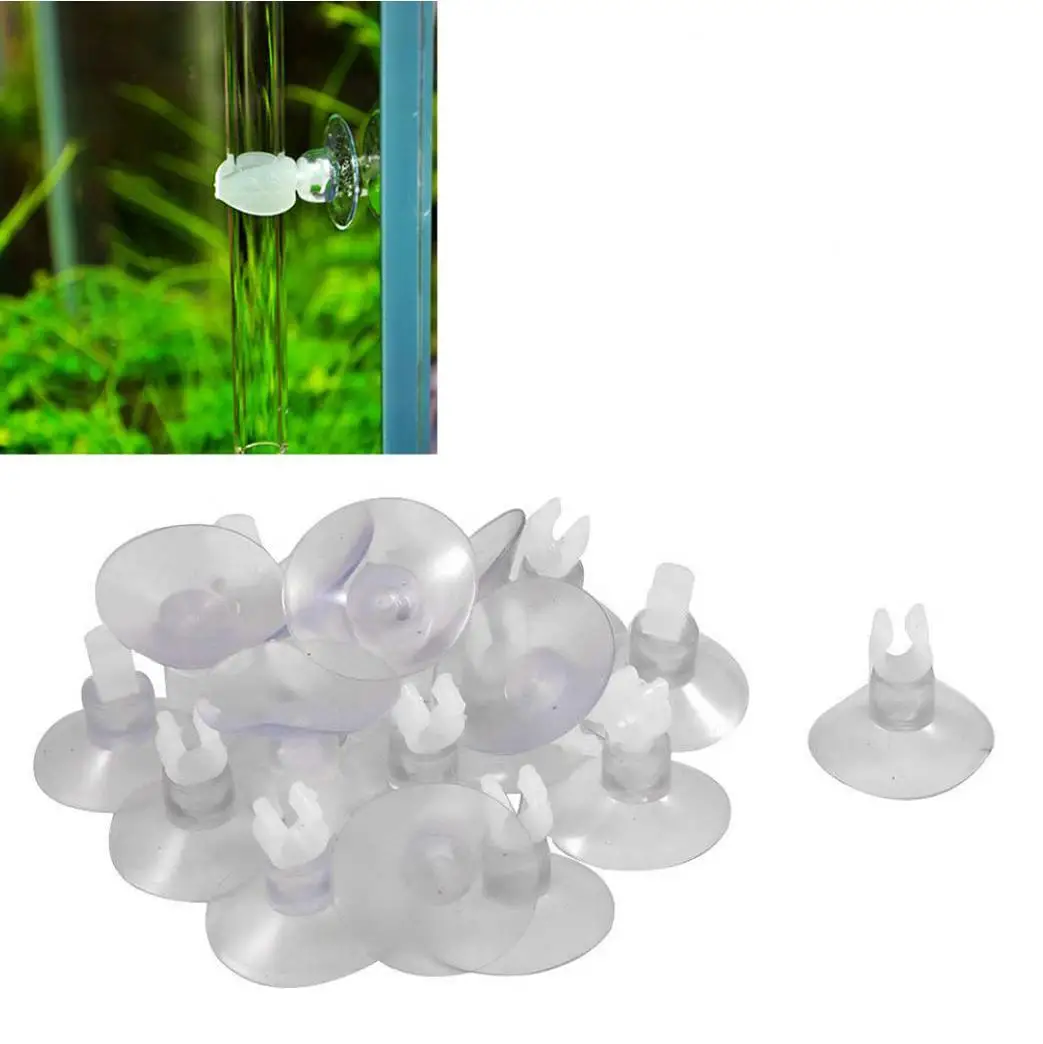 20 шт. прозрачные зажимы на присоске для аквариума зажим держателя трубки шланга 5