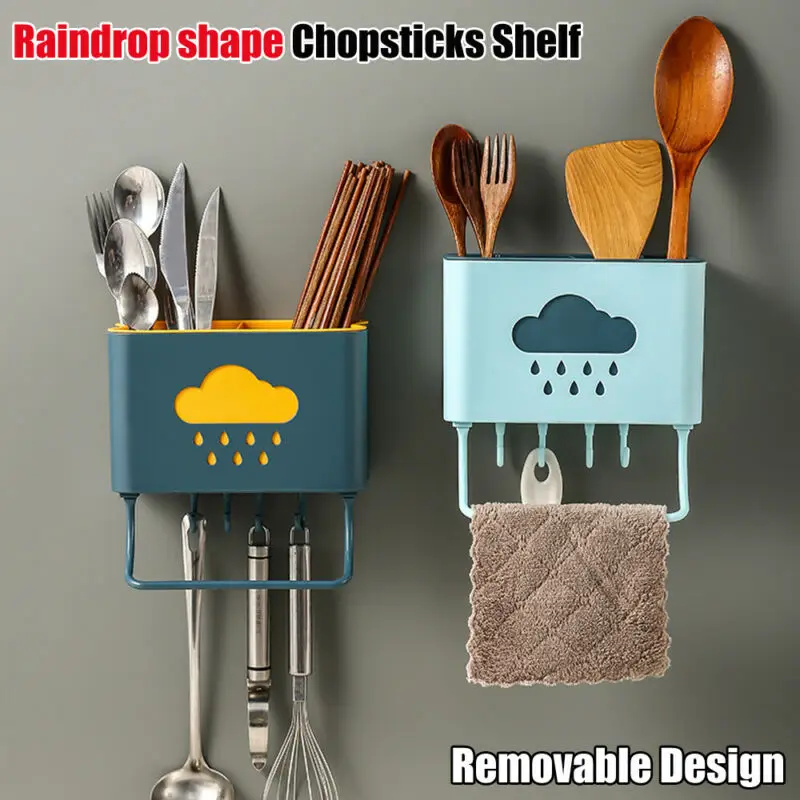 New Home Storage Holders Wall Mounted Spoon Rack Kitchenware Holder Hanger Organizer Kitchen Tool Print | Дом и сад