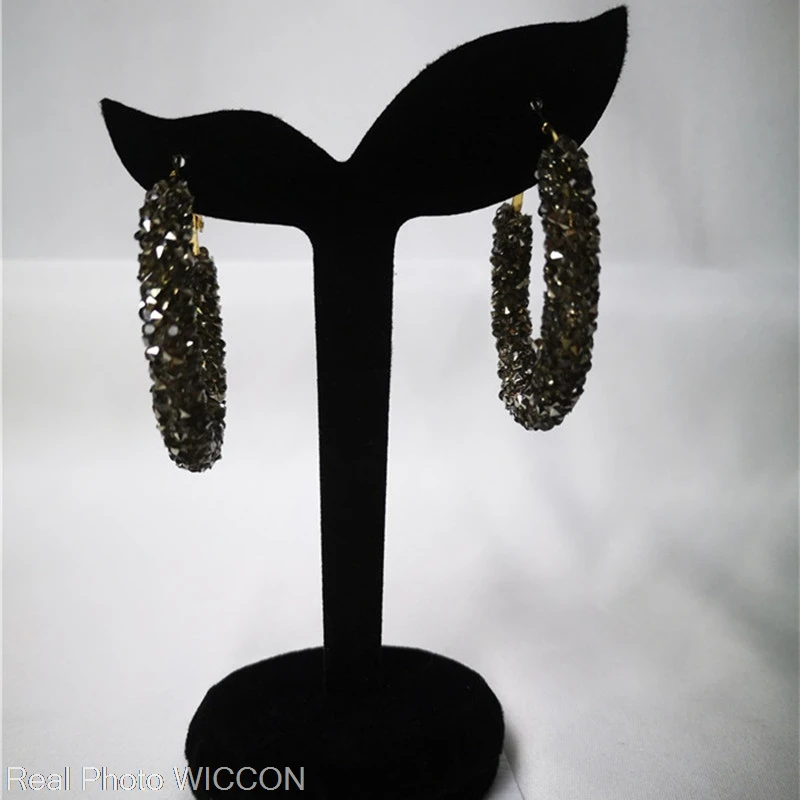 Женские большие круглые серьги-кольца массивные украшения в стиле панк под