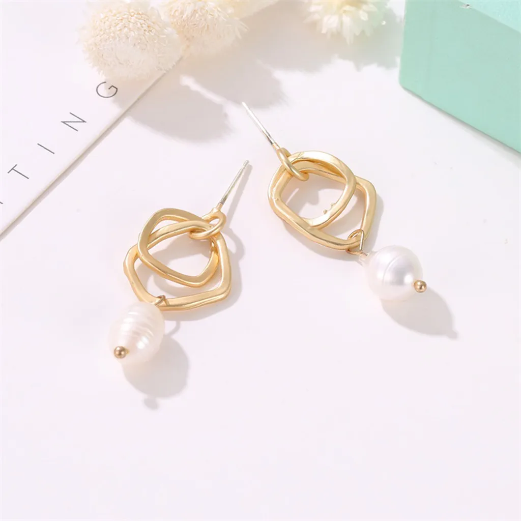 Распродажа сережек необычная форма бусины Геометрические Квадратные креативные