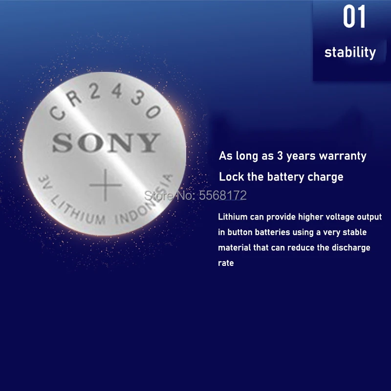 Оригинальный литиевый аккумулятор Sony CR2430 DL2430 CR 200 3 в для умных часов наушников