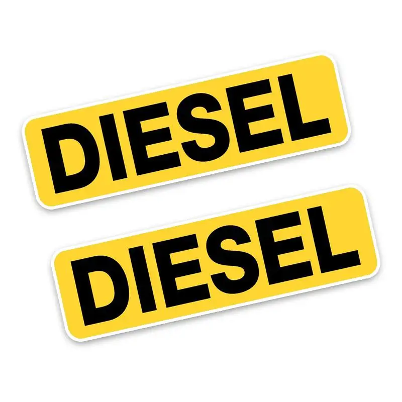 

RuleMyLife 2x 10.6*3CM Reminder DIESEL FUEL Only Fashion Funny Retro-reflective Car Sticker Decals C1-8259