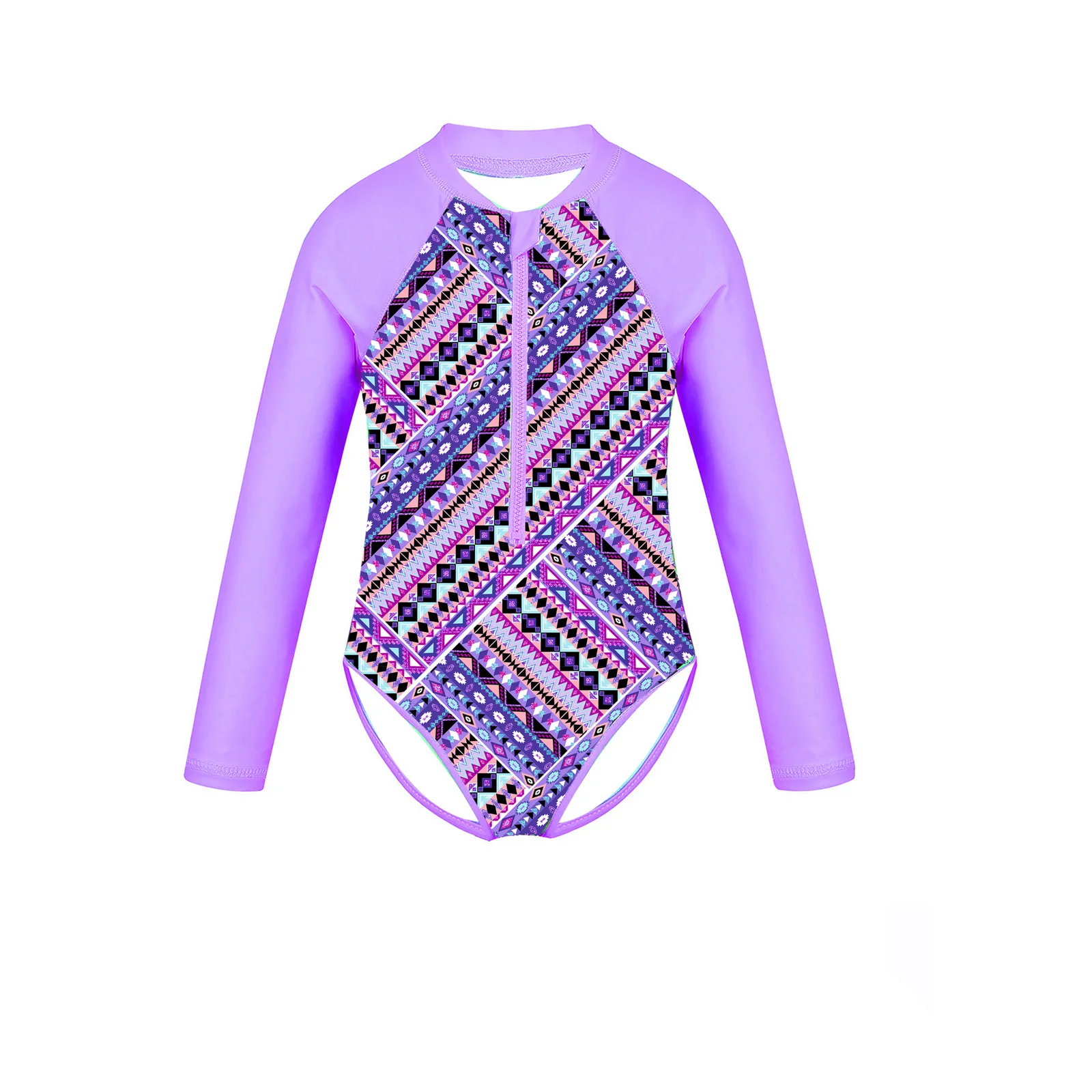 Детское цельное боди для девочек одежда купания пляжная купальник на молнии с