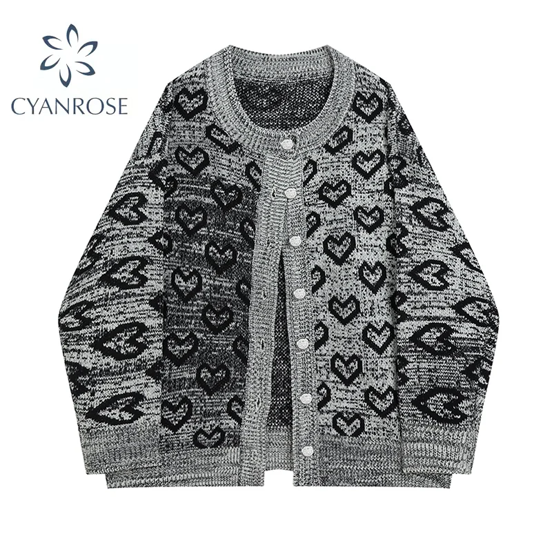 Женский вязаный кардиган в Корейском стиле повседневный Свободный Вязаный