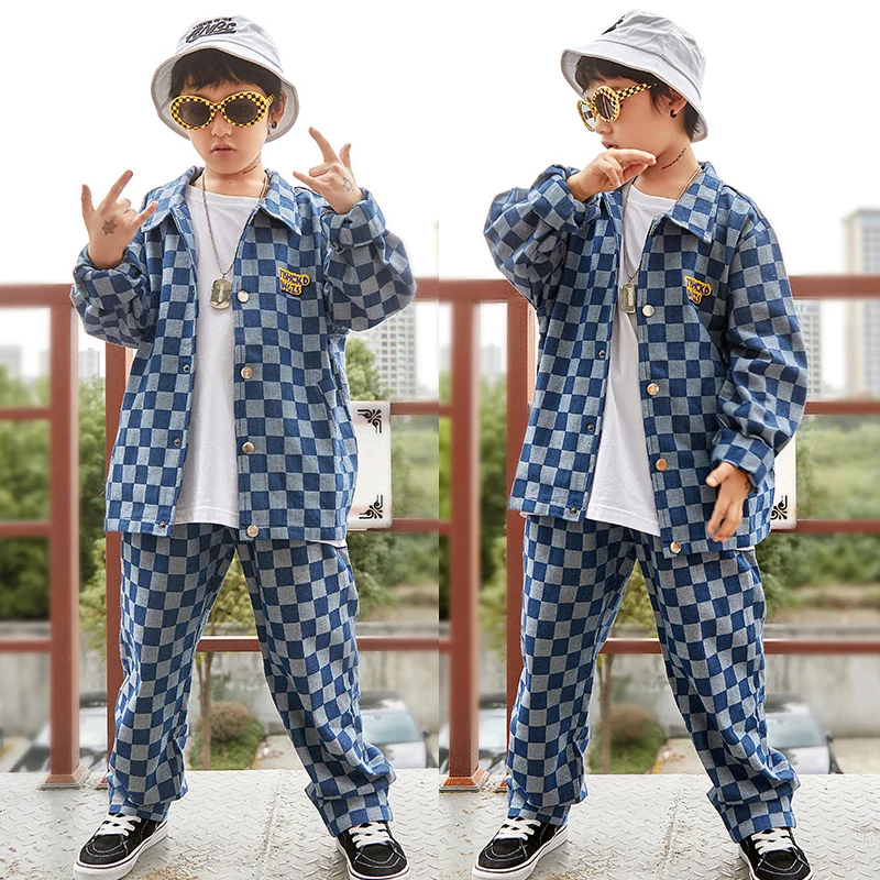 

Boys Jazz Dance Costume Loose Shirt Pants Sets Street Dance Hiphop Dance Clothing For Kids Ballroom Dancing Streetwear SL1958