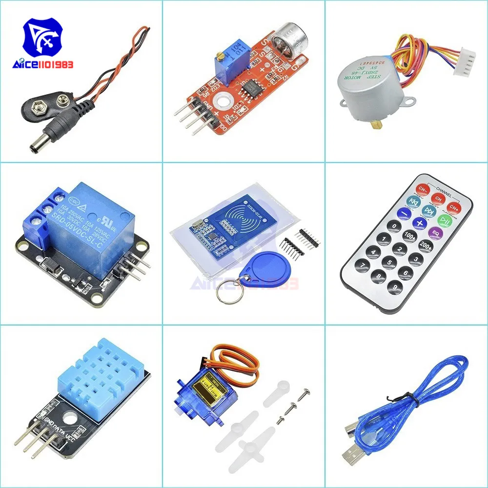 Diymore RFID стартовый набор для Arduino UNO R3 обновленная версия Обучающий набор 830 макетная плата LCD1602 IIC диод светодиодный сервопривод резистор