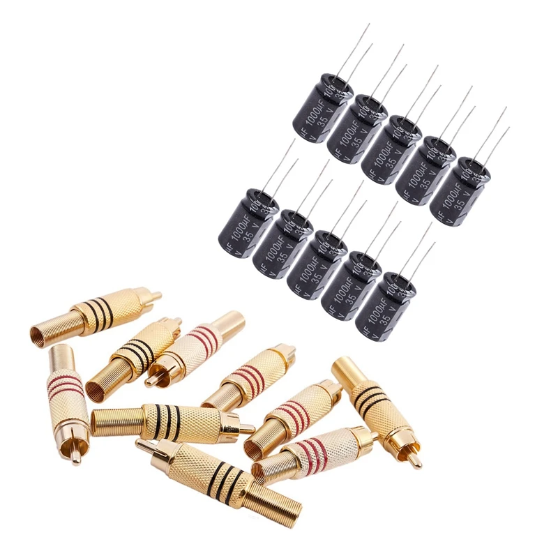 10 шт. 1000 мкФ 35 в радиальные алюминиевые электролитические конденсаторы 13 мм x 21 и