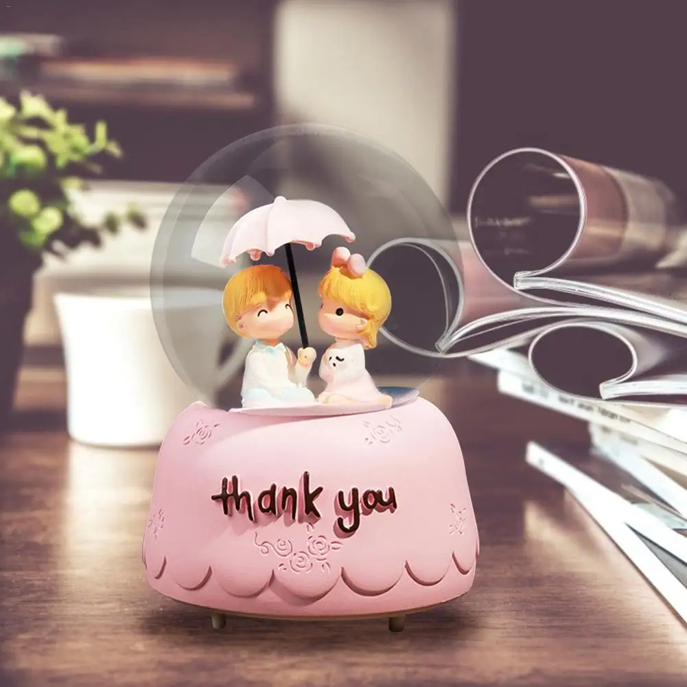 Инновационная музыкальная шкатулка INS Girl с розовым снегом фонари хрустальный шар